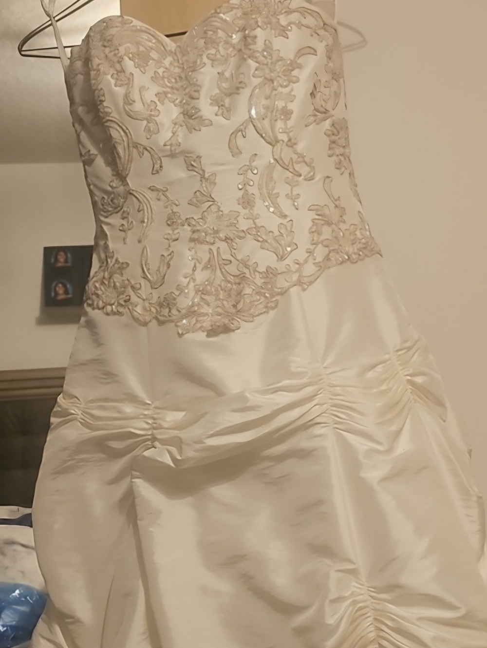 David's Bridal Ivory Champagne Bustier